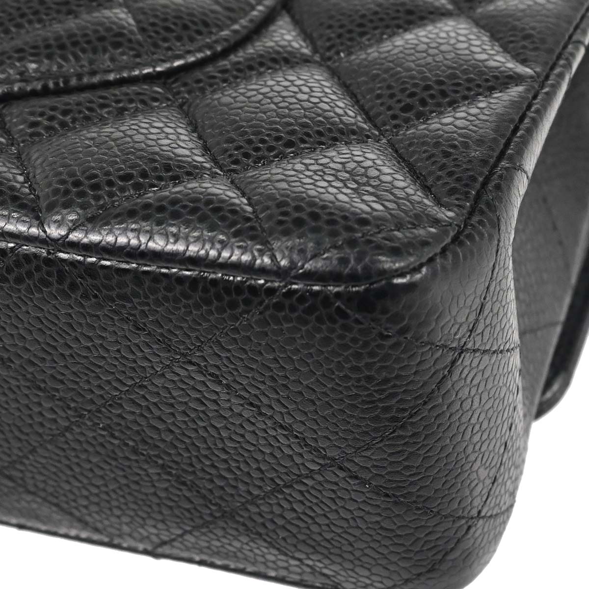 Chanel Black Caviar Skin Medium Classic Double Flap Shoulder Bag