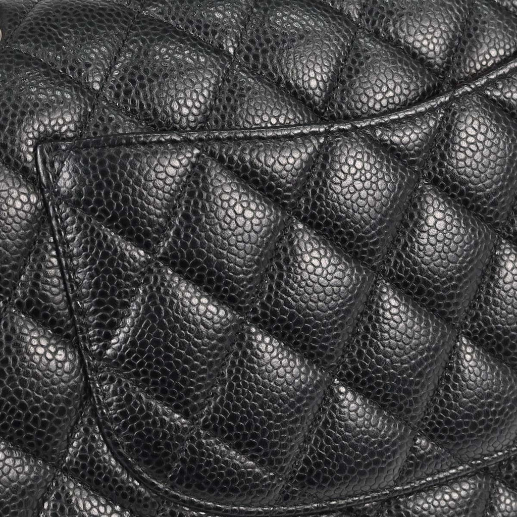 Chanel Black Caviar Skin Medium Classic Double Flap Shoulder Bag