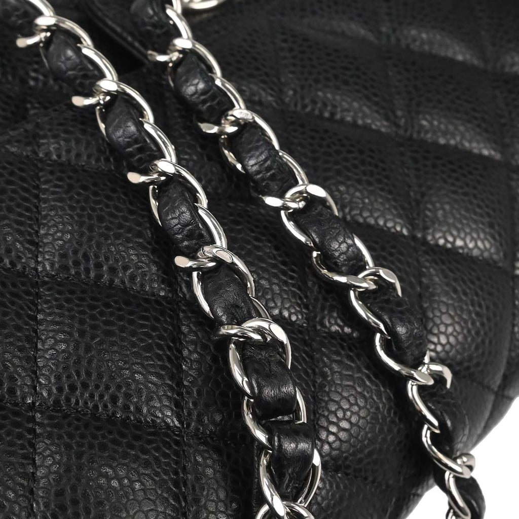 Chanel Black Caviar Skin Medium Classic Double Flap Shoulder Bag