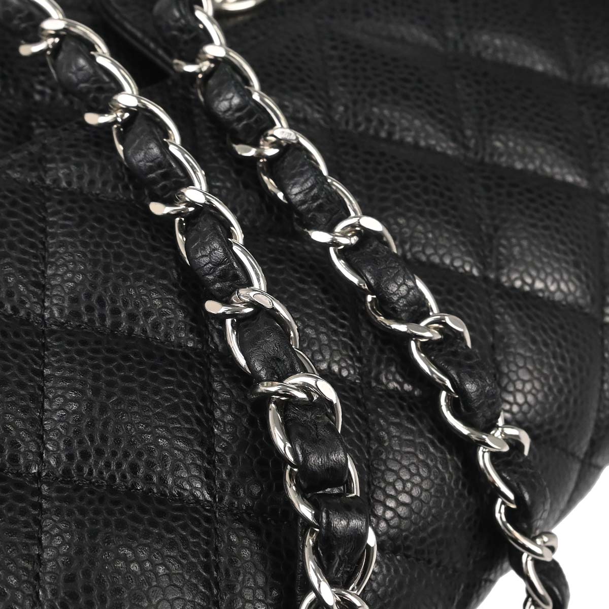 Chanel Black Caviar Skin Medium Classic Double Flap Shoulder Bag