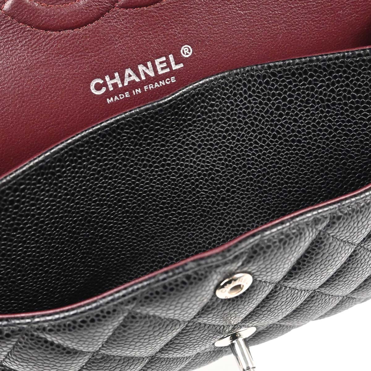 Chanel Black Caviar Skin Medium Classic Double Flap Shoulder Bag
