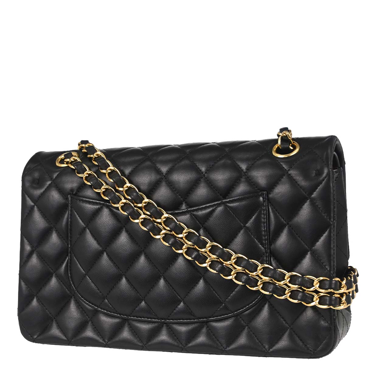 Chanel 2018-2019 Black Lambskin Medium Classic Double Flap Shoulder Bag