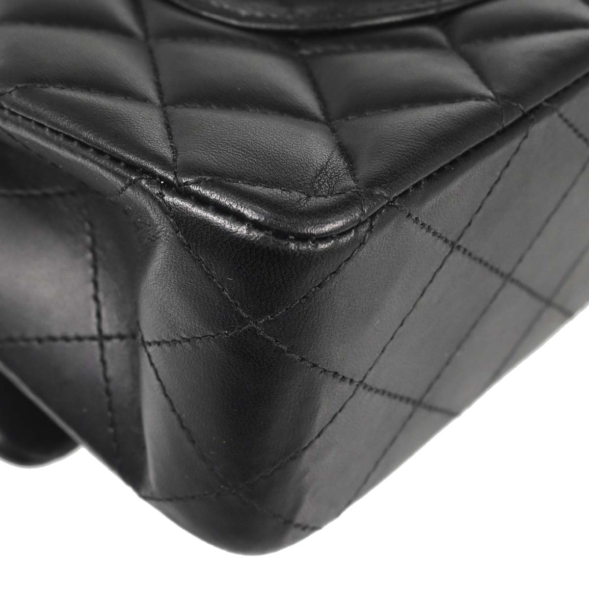 Chanel 2018-2019 Black Lambskin Medium Classic Double Flap Shoulder Bag
