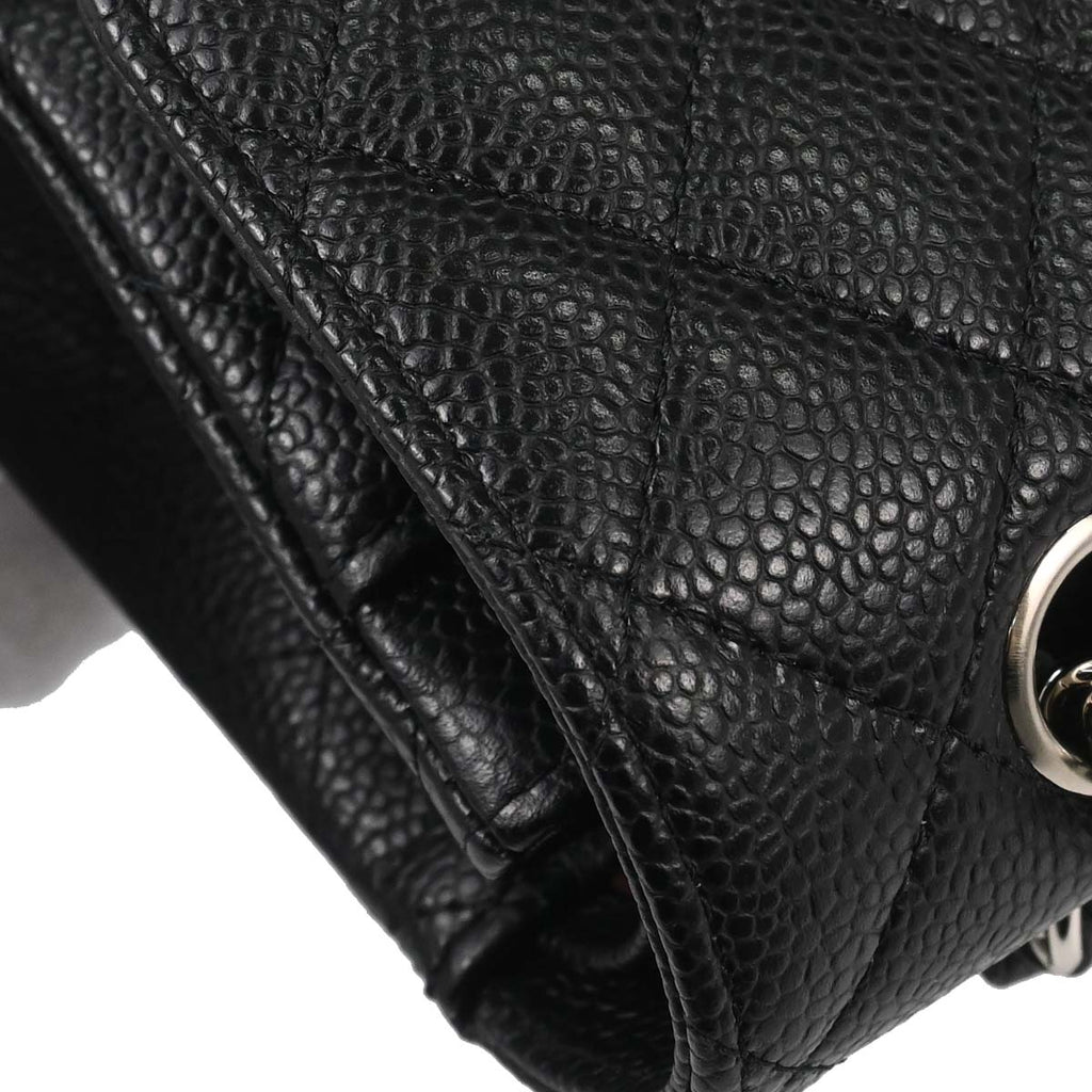 Chanel 2019 Black Caviar Skin Small Classic Double Flap Shoulder Bag