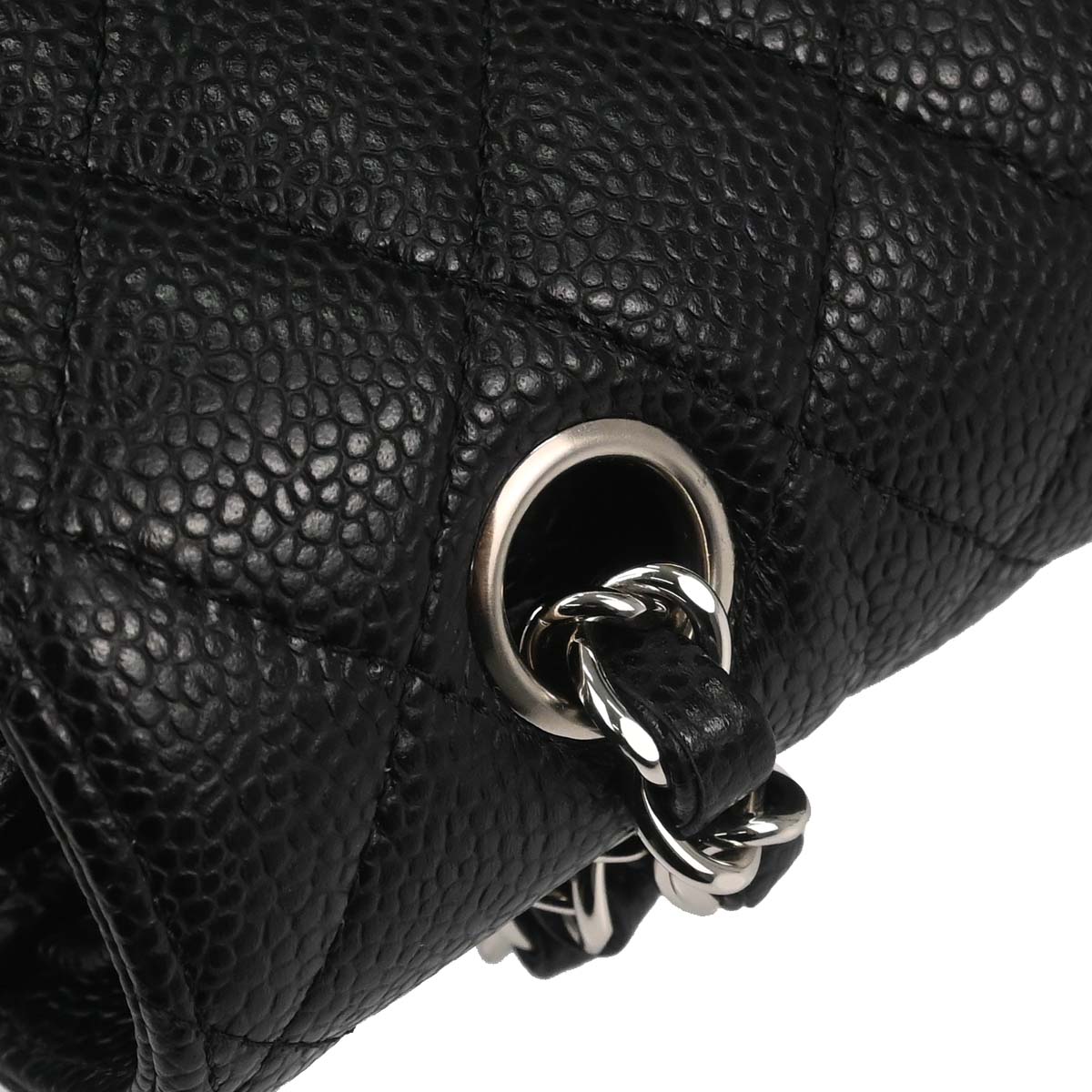 Chanel 2019 Black Caviar Skin Small Classic Double Flap Shoulder Bag