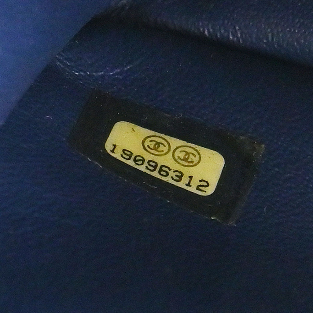 Boy Chanel Blue Tweed Denim Medium Double Chain Shoulder Bag