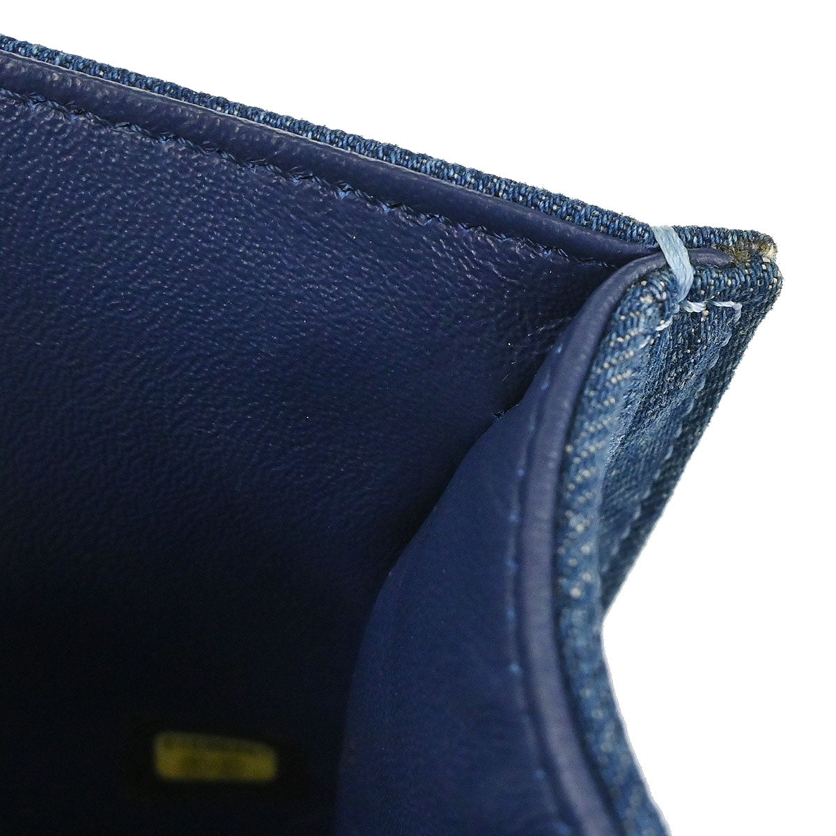 Boy Chanel Blue Tweed Denim Medium Double Chain Shoulder Bag