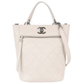 Chanel 2019 White Calfskin 2way Shoulder Bucket Handbag
