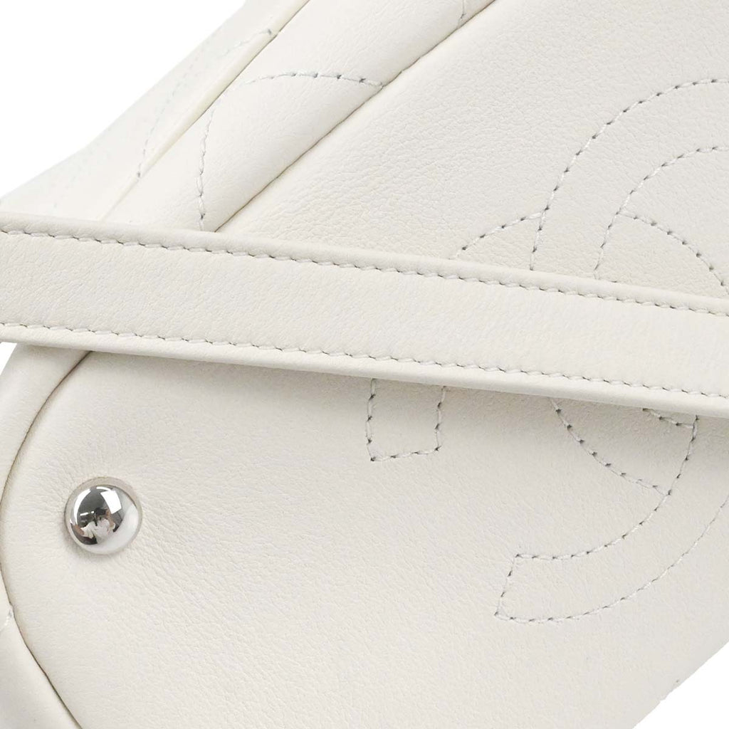 Chanel 2019 White Calfskin 2way Shoulder Bucket Handbag