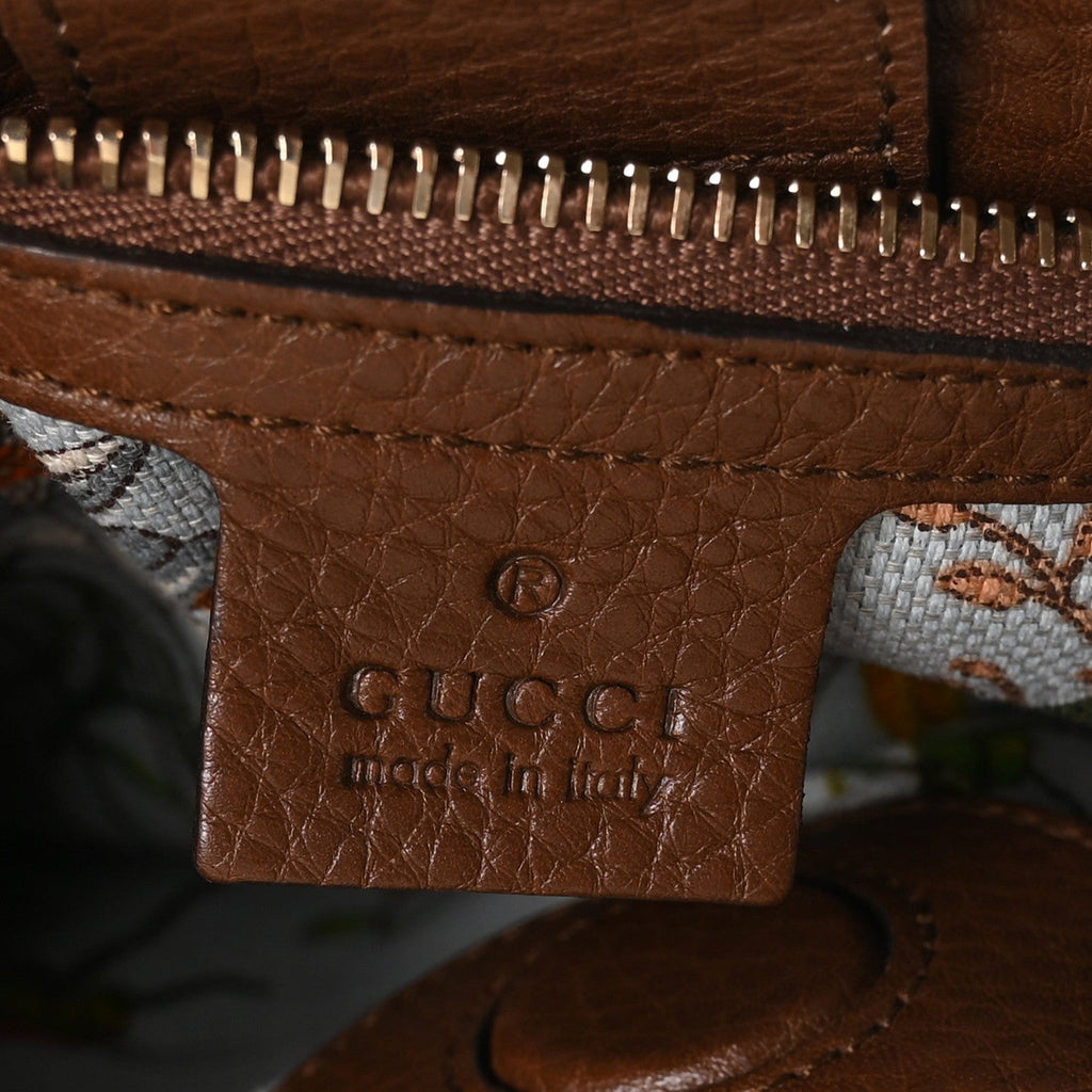 Gucci Calfskin Small Bamboo Shopper Tote Acero