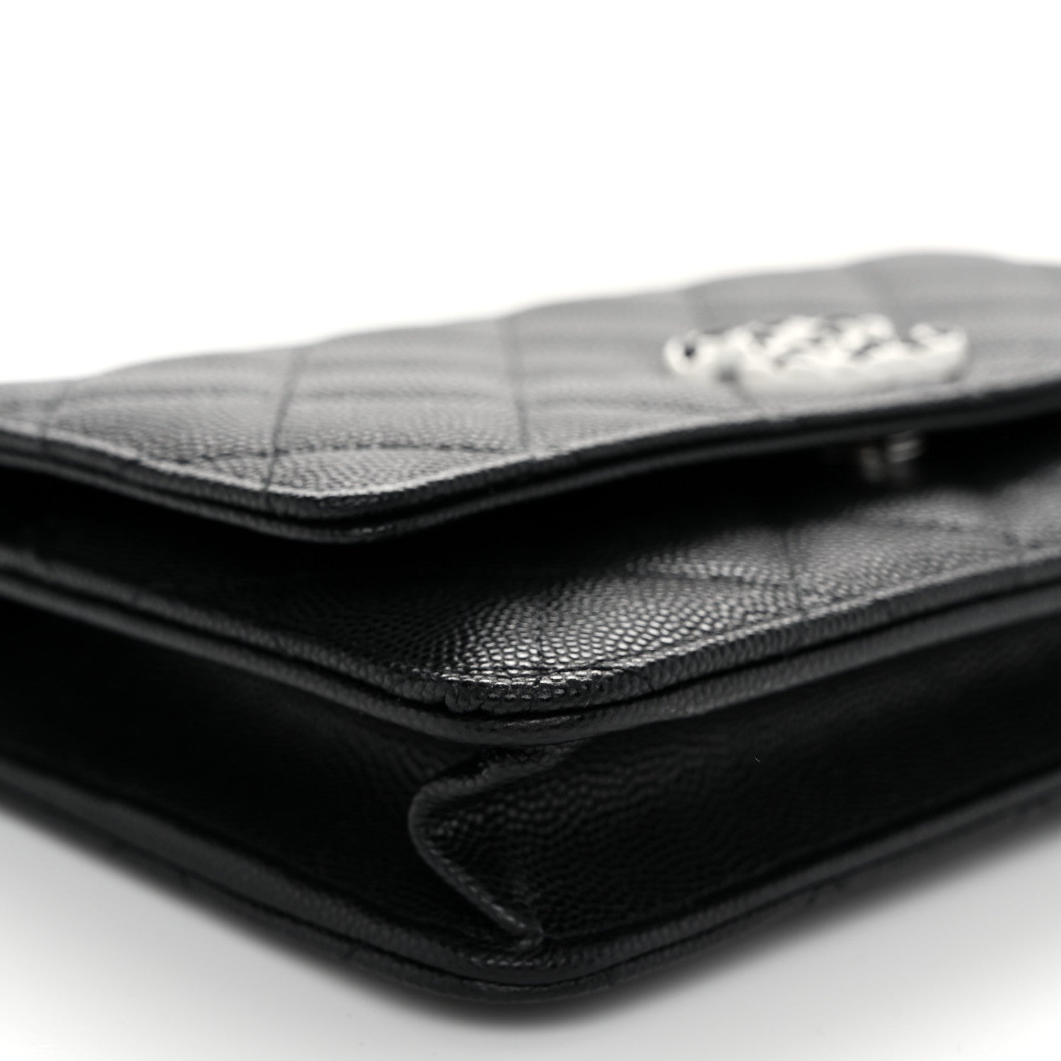 Chanel Caviar Quilted Chanel 19 Wallet On Chain WOC Black White