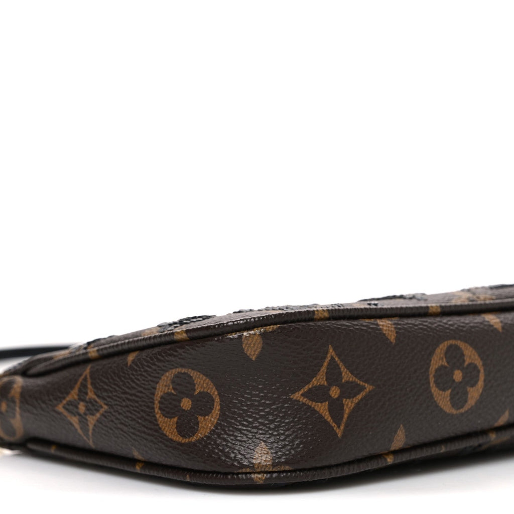 Louis Vuitton Monogram Sequins Pochette Accessories Black
