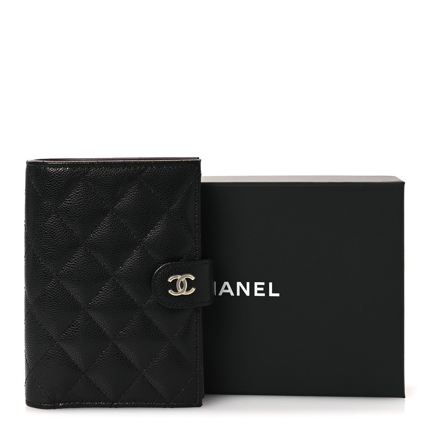 Caviar Quilted Passport Holder Black
