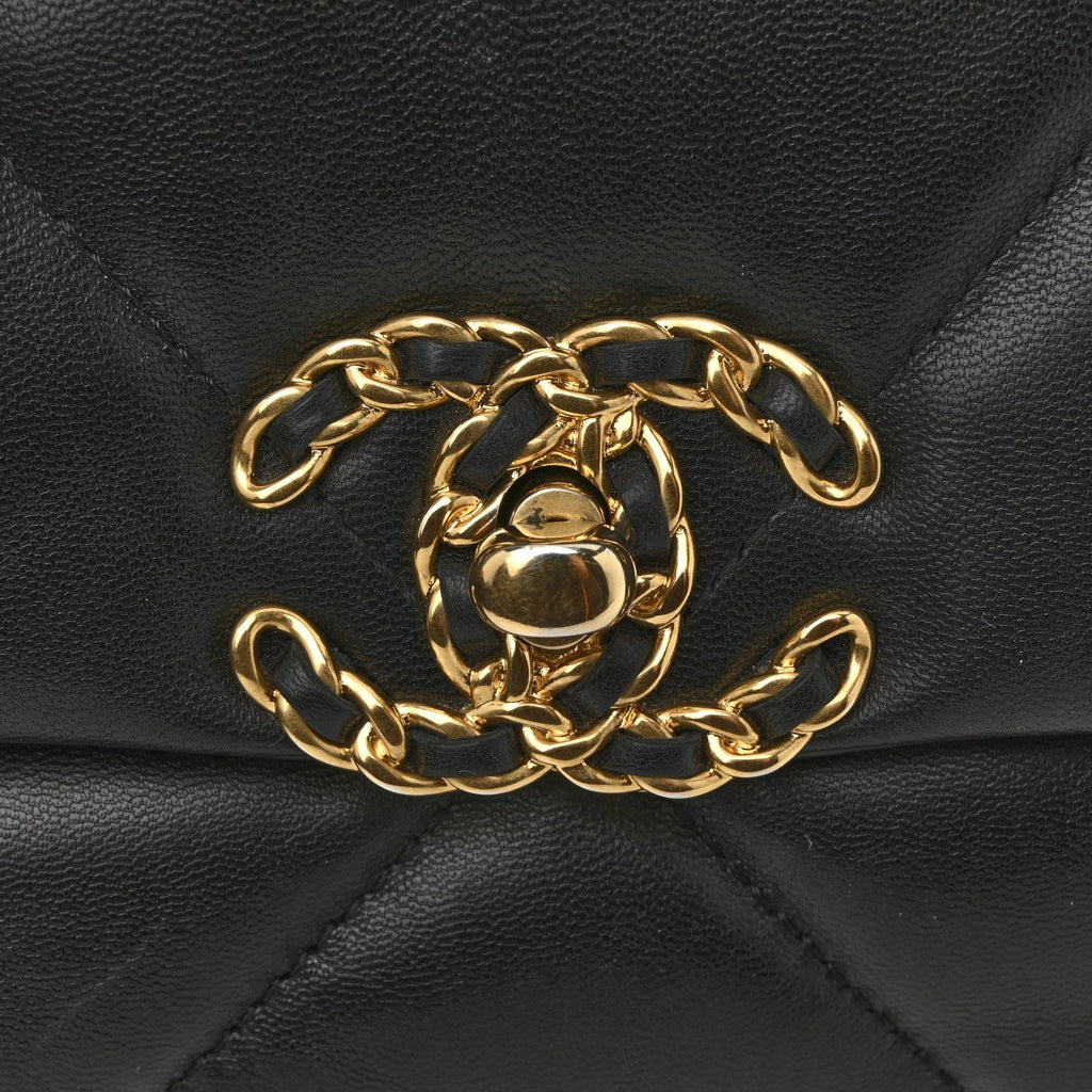Chanel Lambskin Quilted Medium Chanel 19 Flap Black