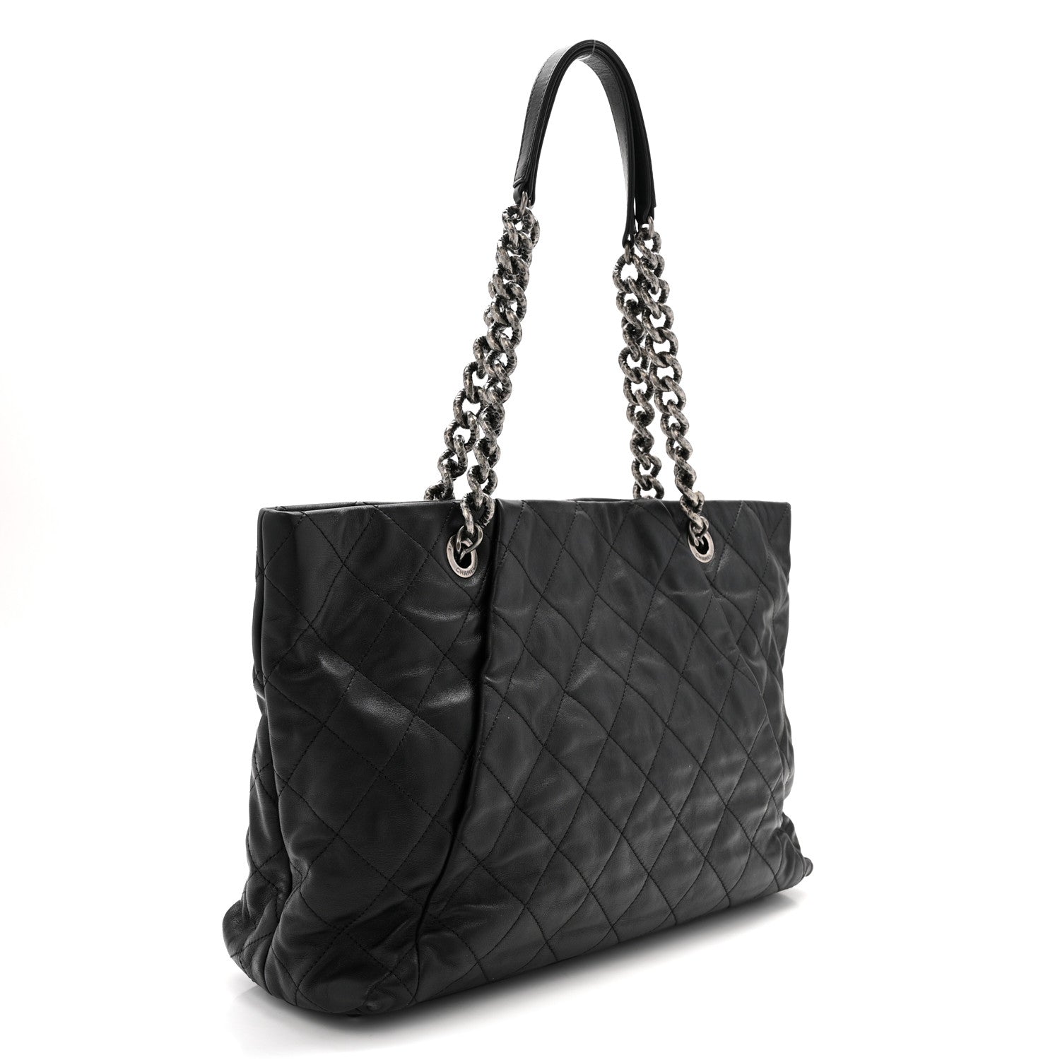 Chanel Calfskin Quilted Large Coco Pleats Tote Black