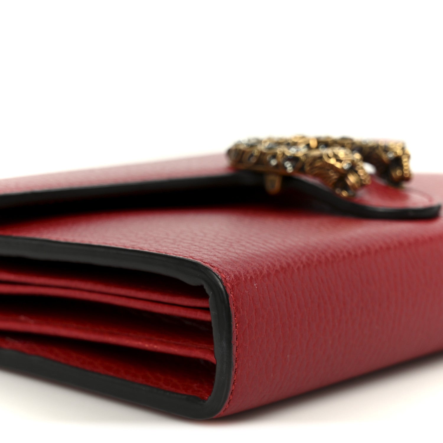 Gucci Calfskin Mini Dionysus Chain Wallet Hibiscus Red