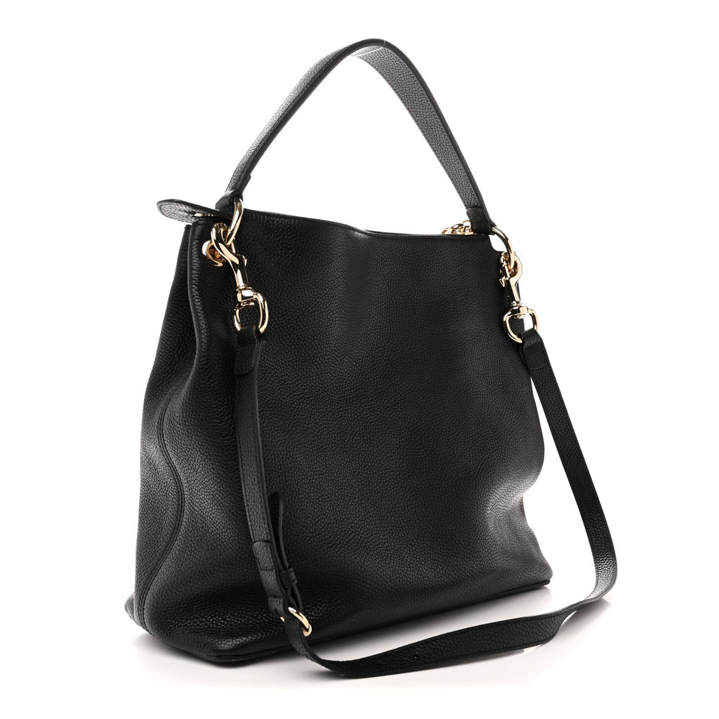 Gucci Pebbled Calfskin Large Soho Hobo Black