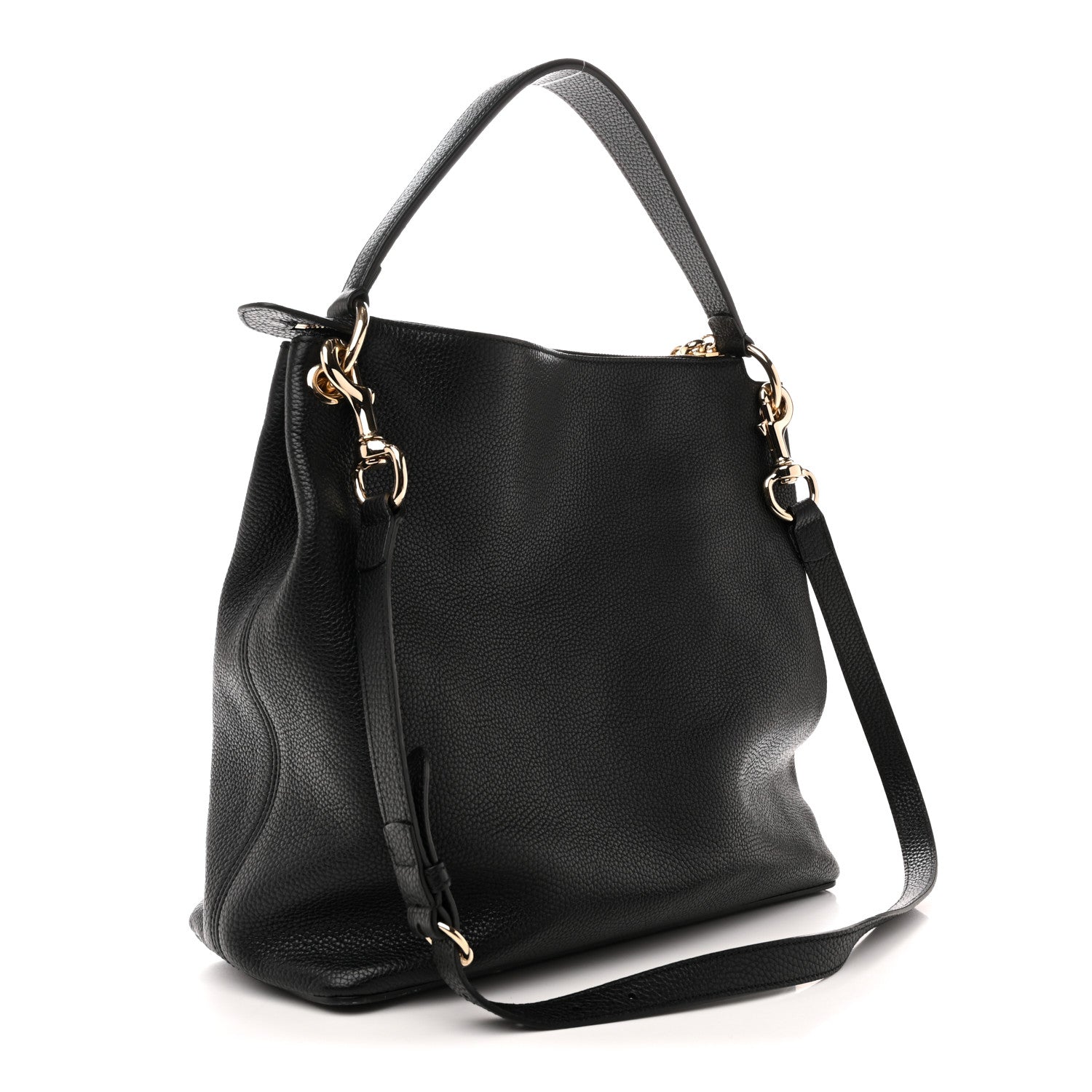 Gucci Pebbled Calfskin Large Soho Hobo Black