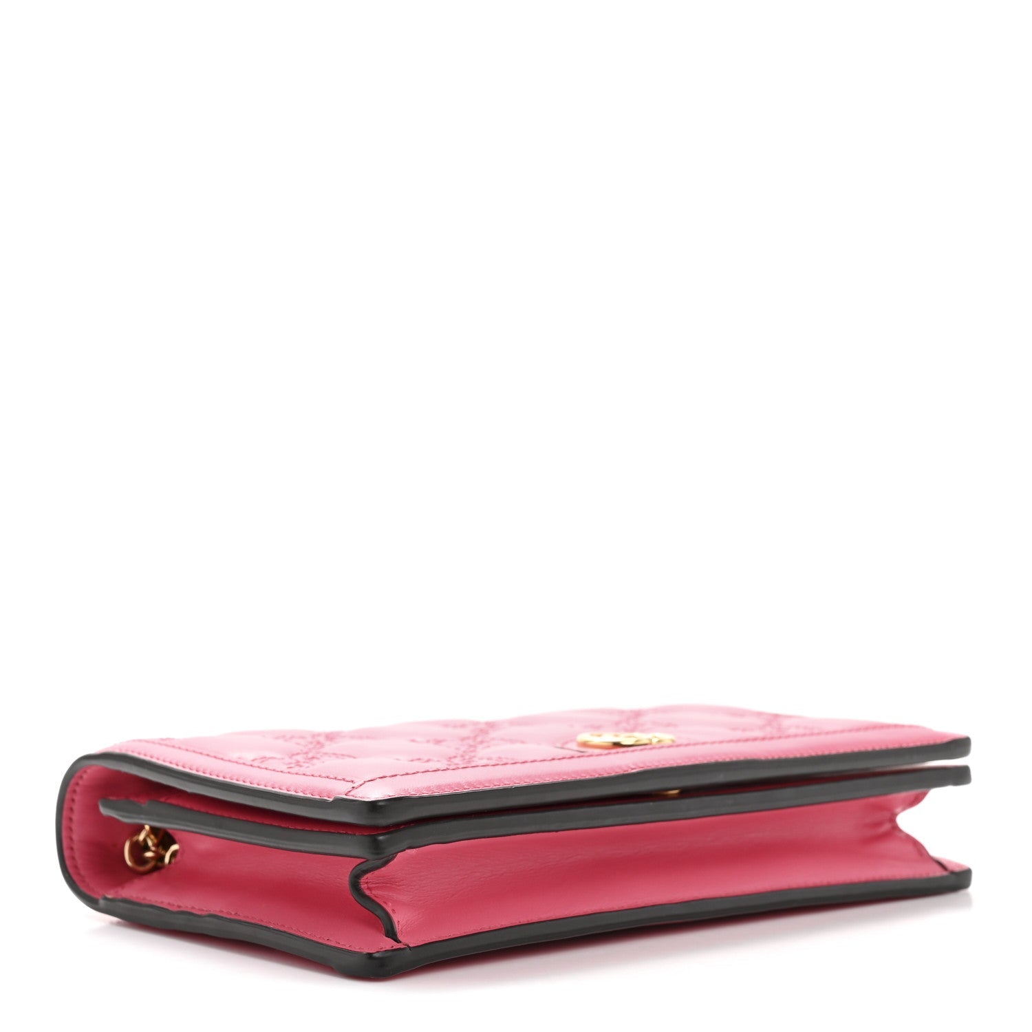 Gucci Calfskin GG Matelasse Chain Wallet Rhodamine Pink