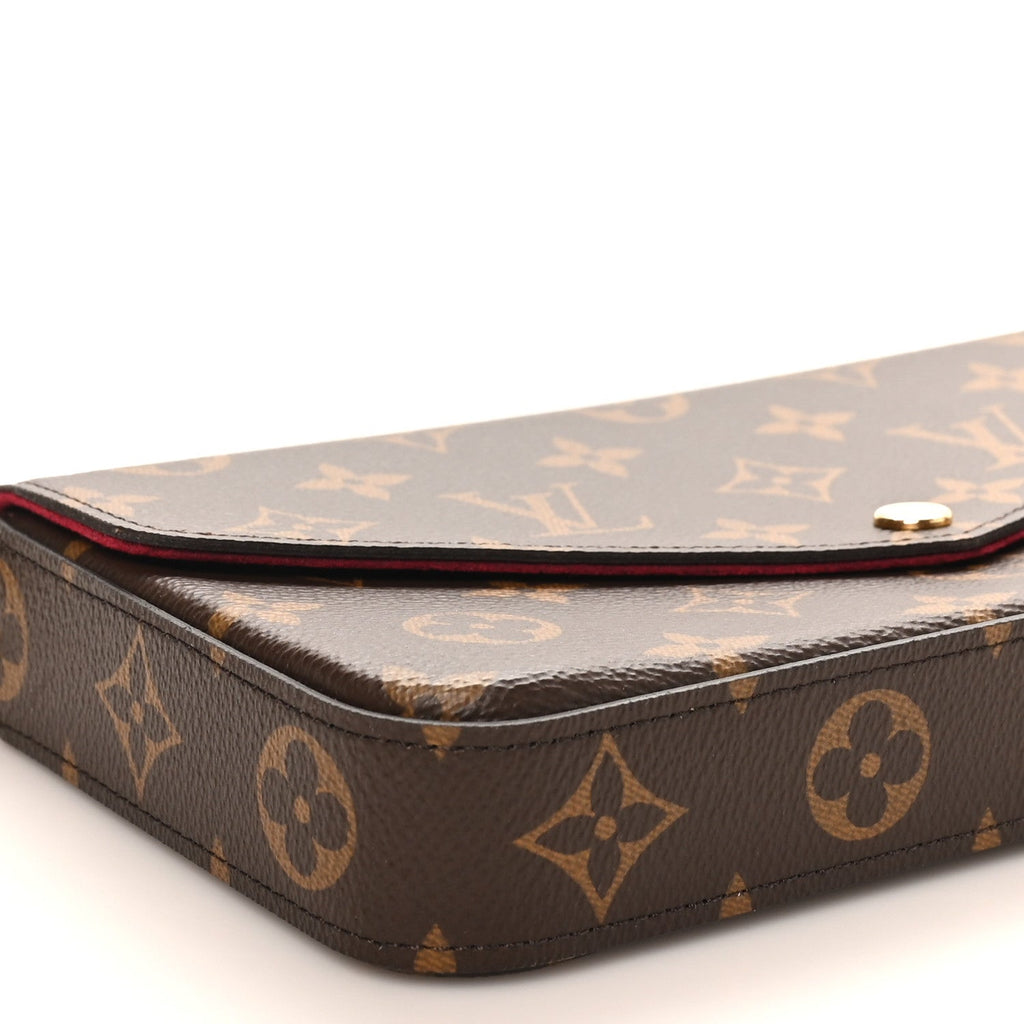 Louis Vuitton Monogram Pochette Felicie Chain Wallet Fuchsia