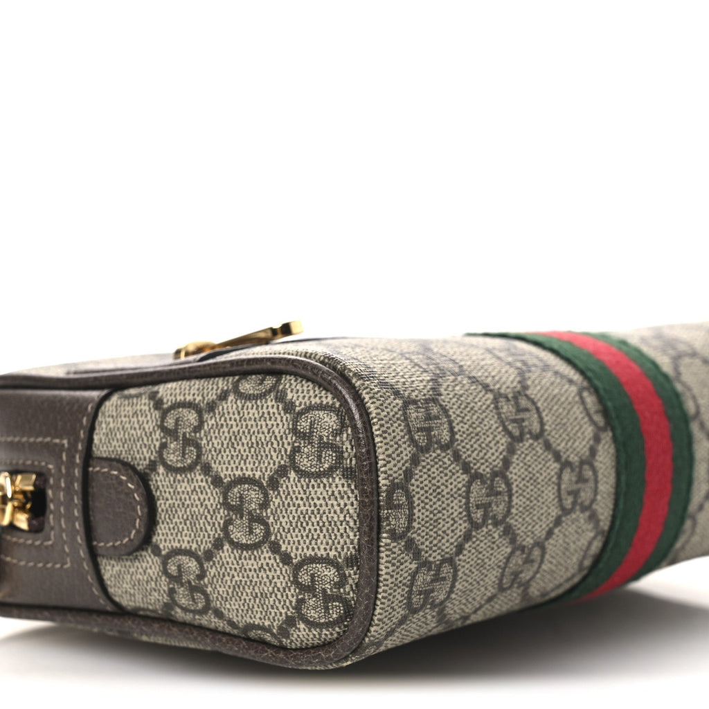 Gucci GG Supreme Monogram Web Small Ophidia Belt Bag 75 30 Dark Brown