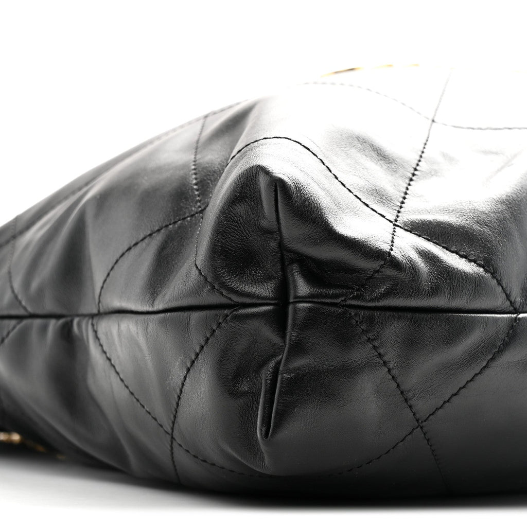 Chanel Shiny Calfskin Quilted Small Chanel 22 Black