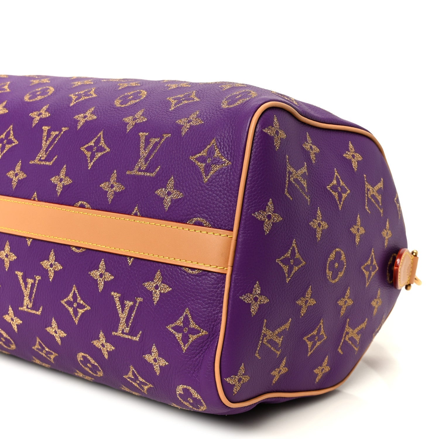 Louis Vuitton Calfskin Embroidered Monogram Speedy P9 Bandouliere 30 Golden Lotus Purple