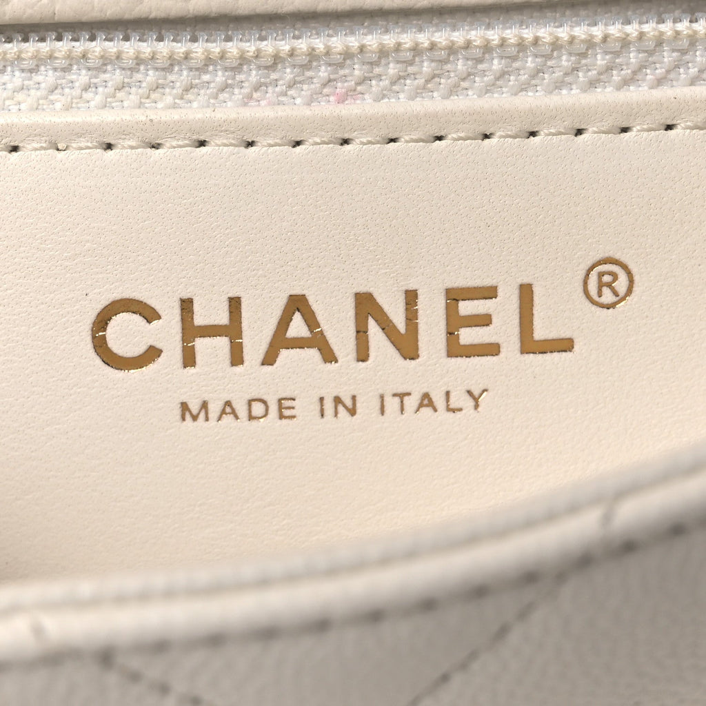 Chanel Caviar Quilted Mini Sweetheart Flap White