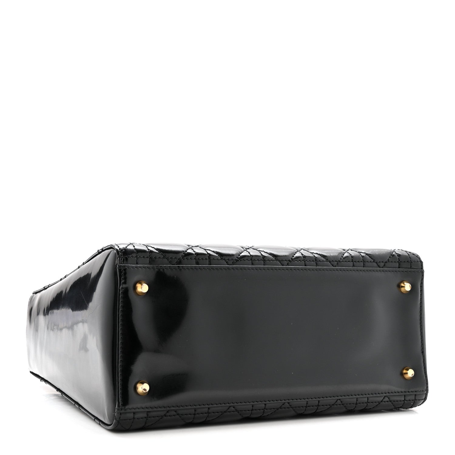 Christian Dior Patent Cannage Medium Lady Dior Black