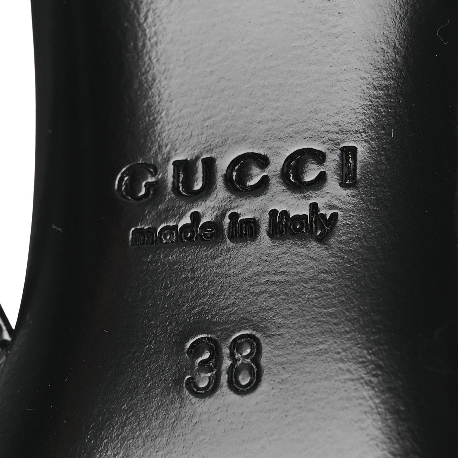 Gucci Patent Regent Calfskin Walma 65 Buckle Slingback Pumps 38 Black