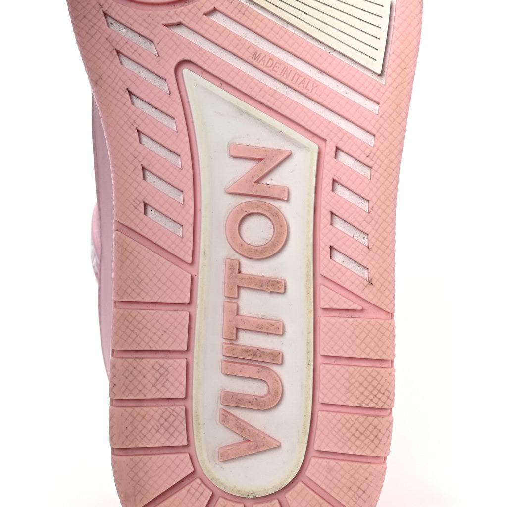 Louis Vuitton Calfskin Monogram Womens LV Trainer Sneakers 36.5 Light Pink