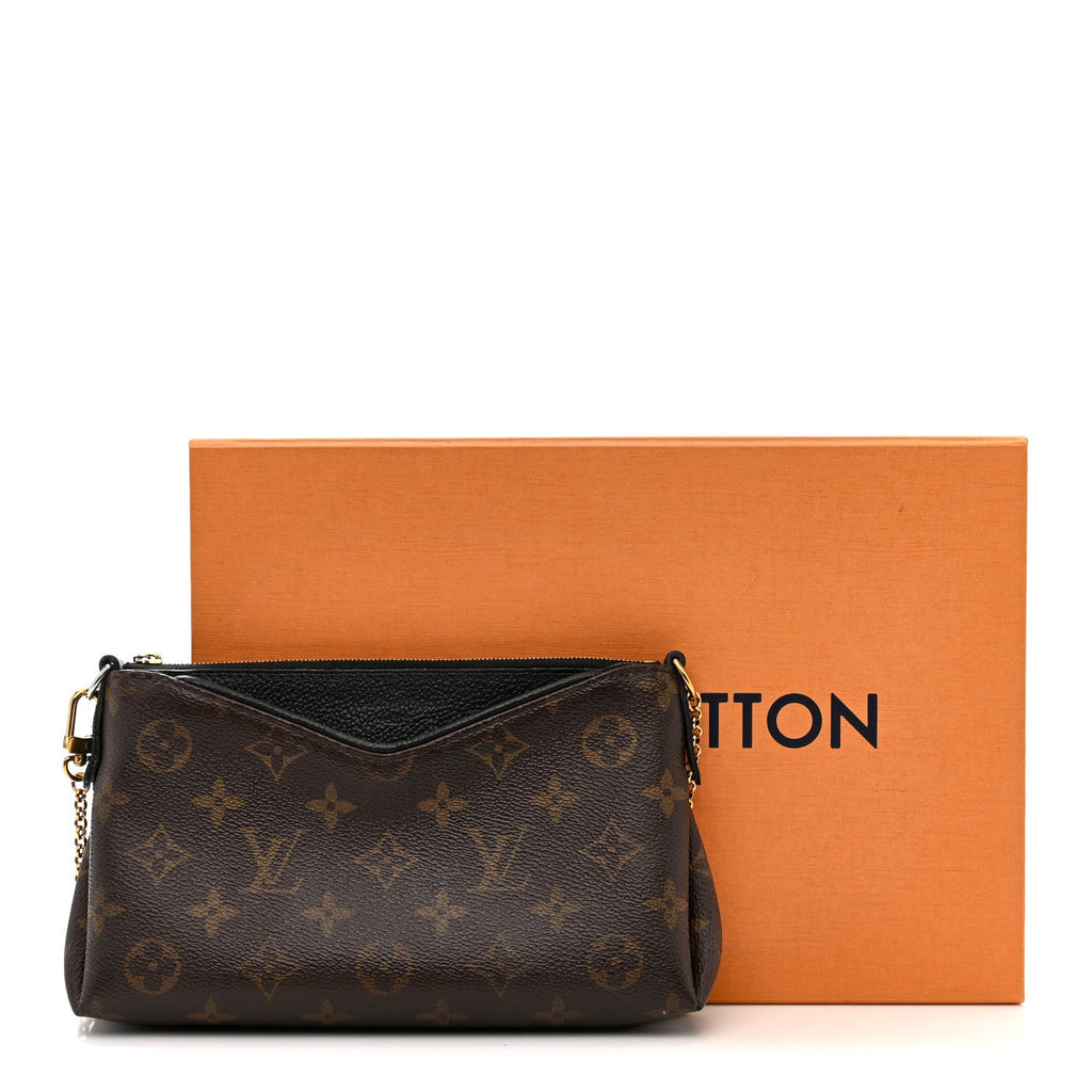 Louis Vuitton Monogram Pallas Clutch Black
