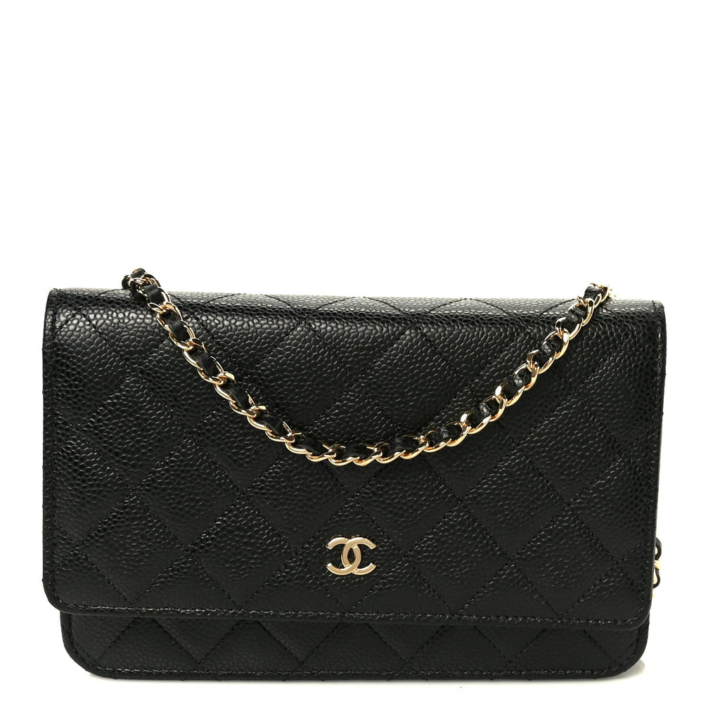 Chanel Caviar Quilted Wallet on Chain WOC Black