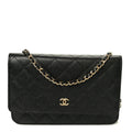 Chanel Caviar Quilted Wallet on Chain WOC Black