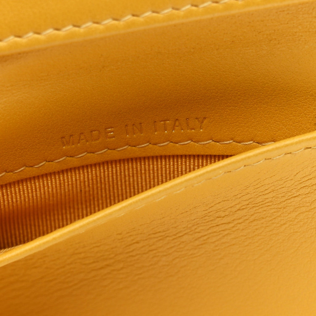 Caviar Quilted Double Flap Wallet Yellow