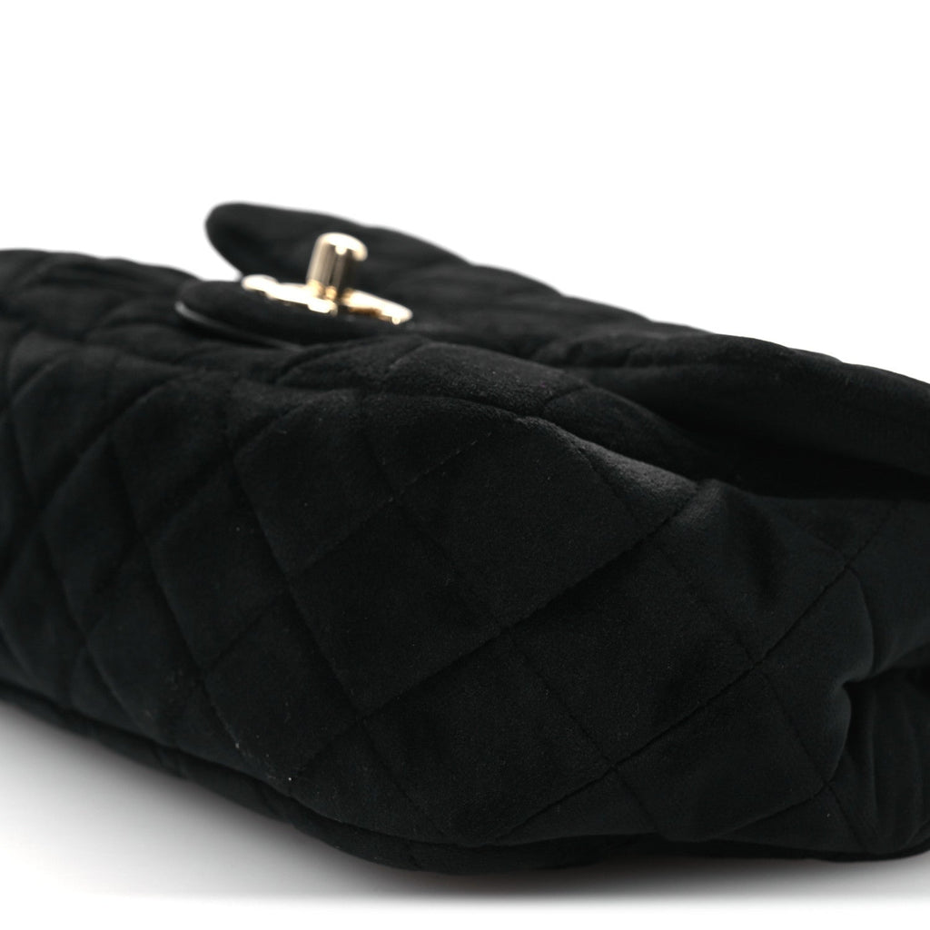 Chanel Velvet Quilted Mini Rectangular Pearl Crush Flap Black