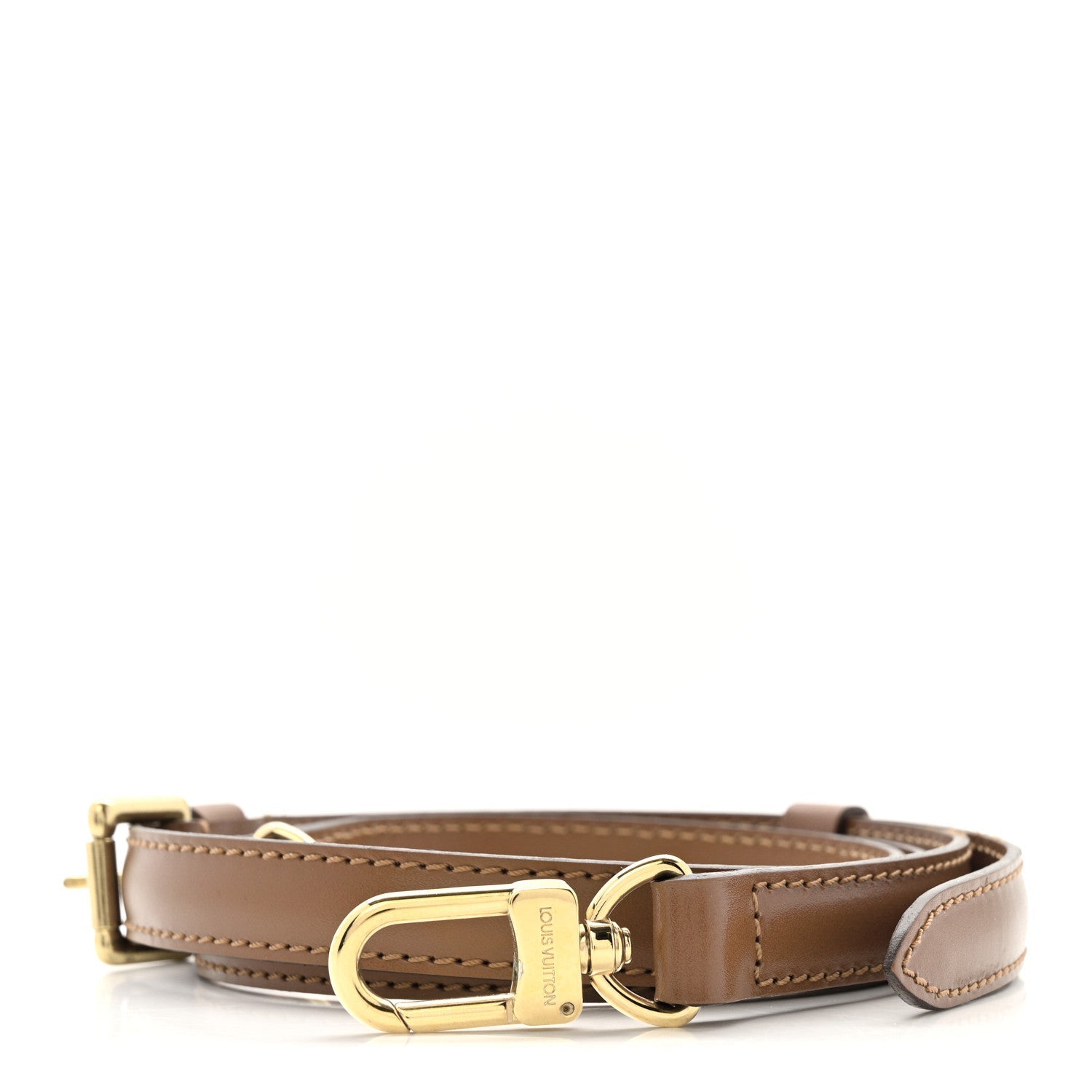 Louis Vuitton Calfskin 16mm Adjustable Shoulder Strap Brown Brown