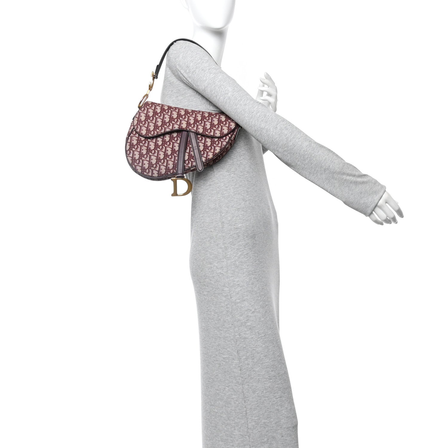 Christian Dior Oblique Saddle Bag Burgundy