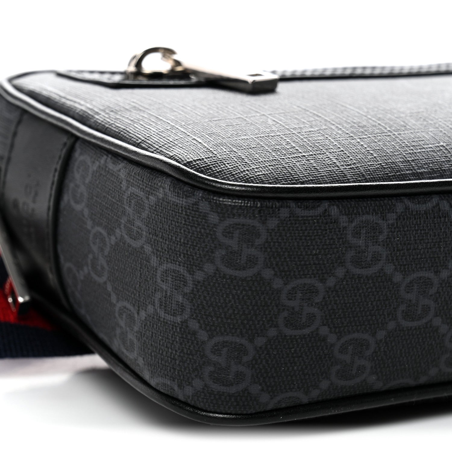 Gucci Soft GG Supreme Monogram Web Belt Bag Black Grey