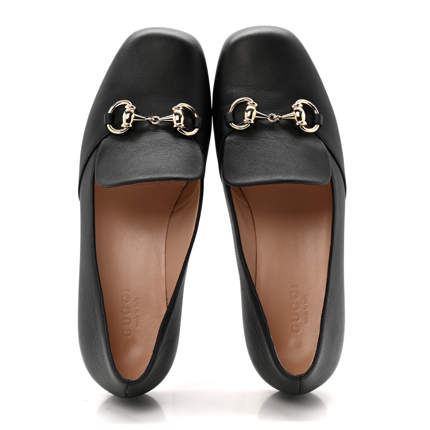 Gucci Calfskin Womens Horsebit Loafers 35.5 Black