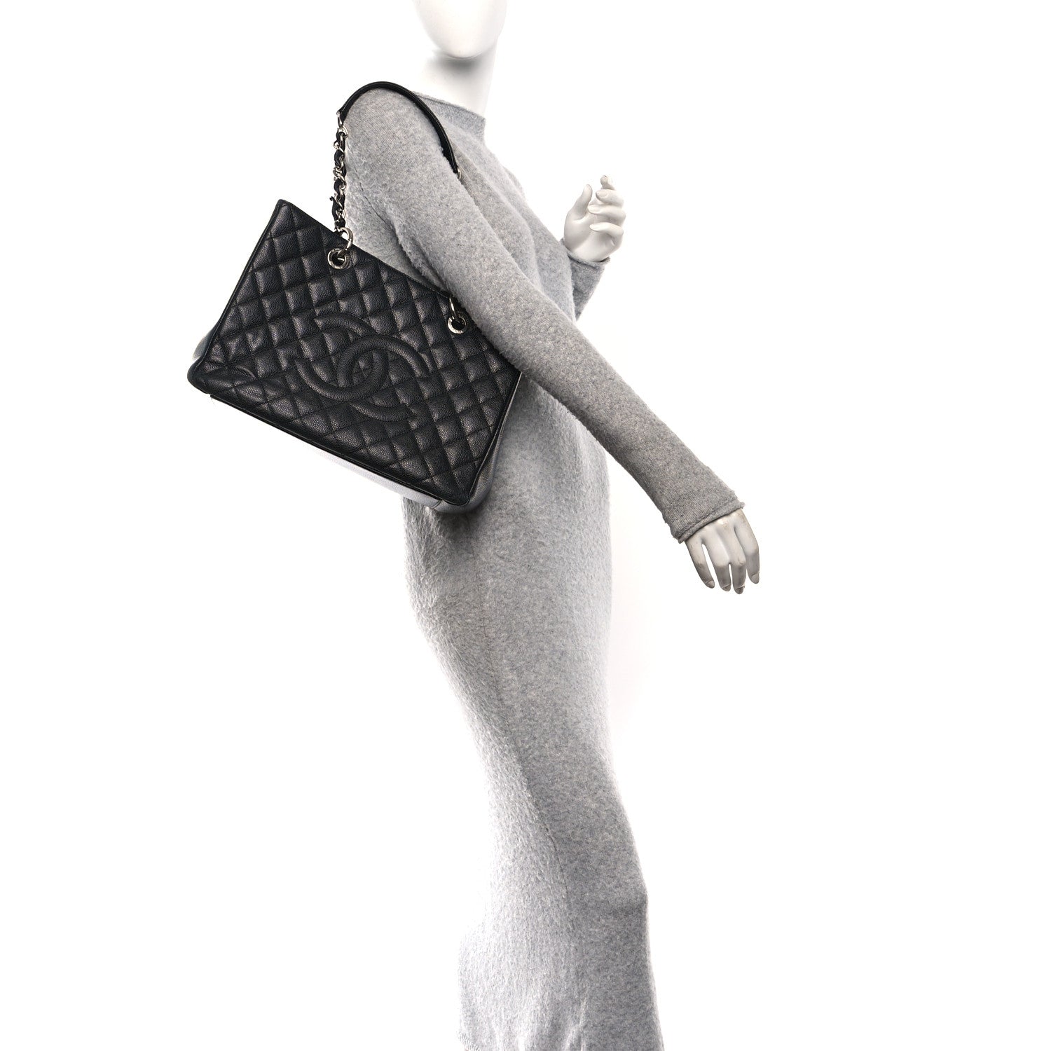 Chanel Caviar Quilted Grand Shopping Tote GST Black