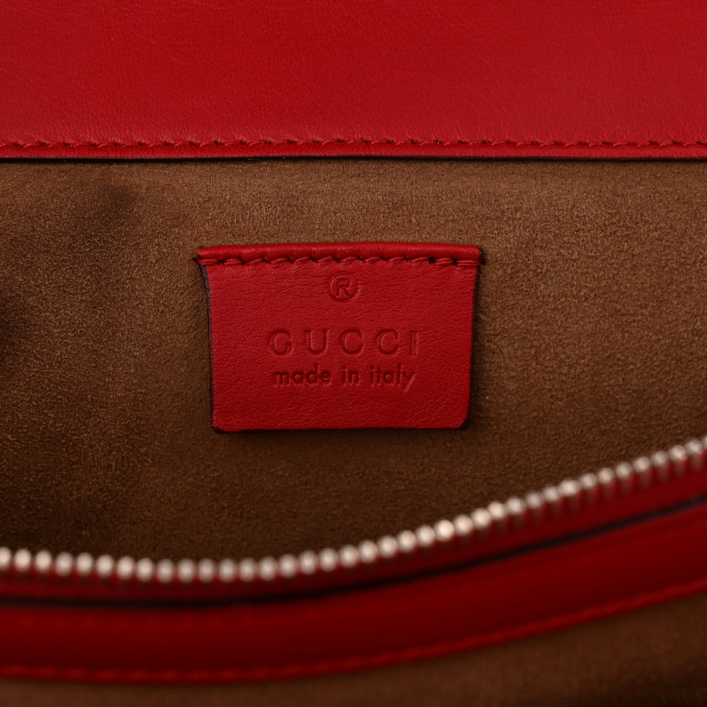Gucci GG Supreme Monogram Arabesque Dionysus Shoulder Bag Hibiscus Red