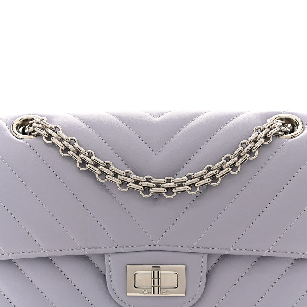 Chanel Aged Calfskin Chevron Quilted 2.55 Reissue Mini Flap Light Purple