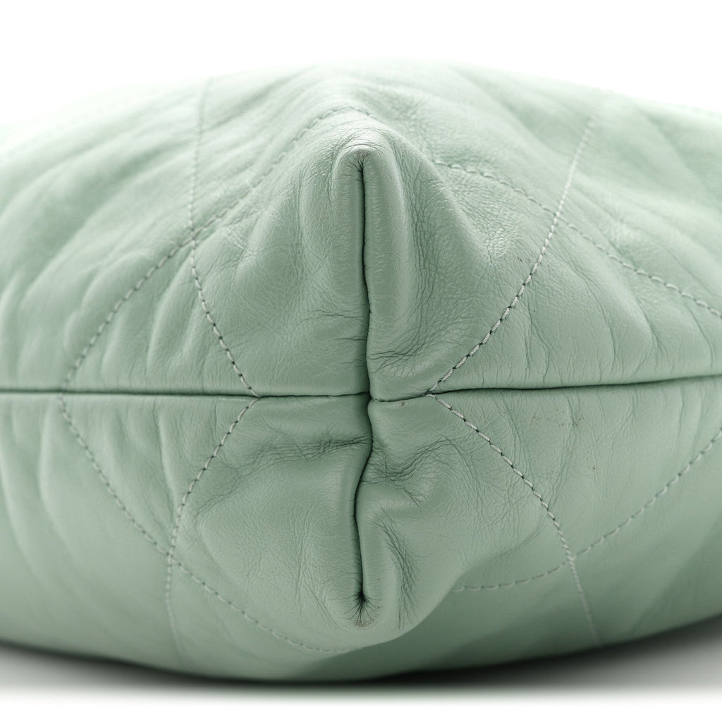 Chanel Shiny Calfskin Quilted Small Chanel 22 Light Green