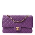 Chanel Caviar Quilted Medium Double Flap Purple