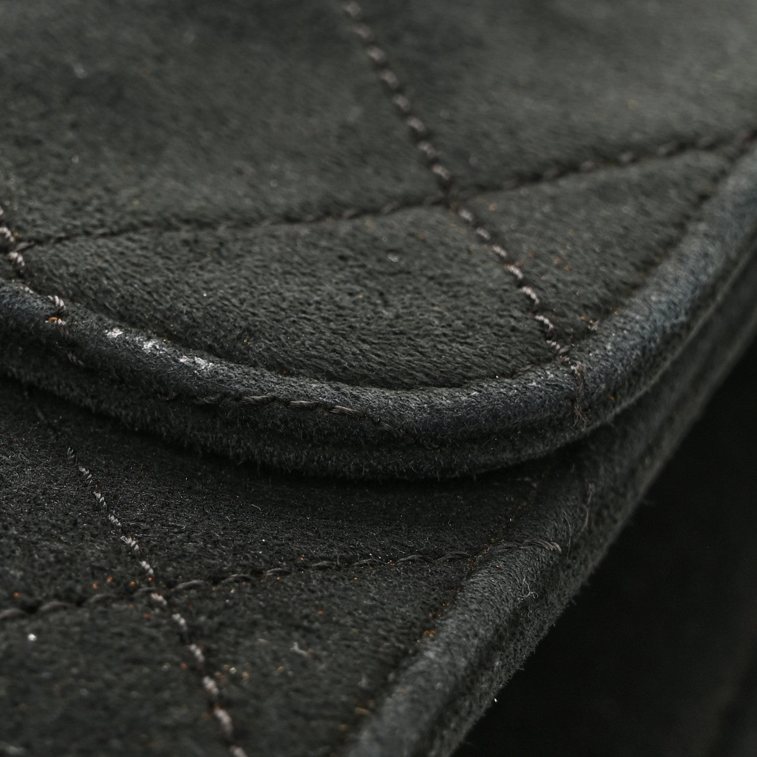 Chanel Suede Quilted Medium Single Flap Black