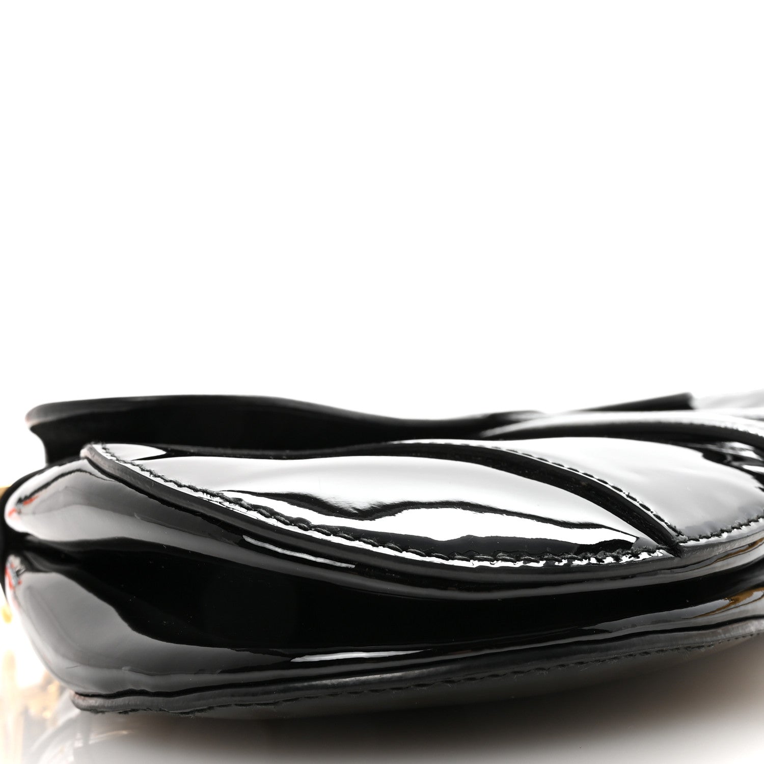 Christian Dior Patent Saddle Bag Black