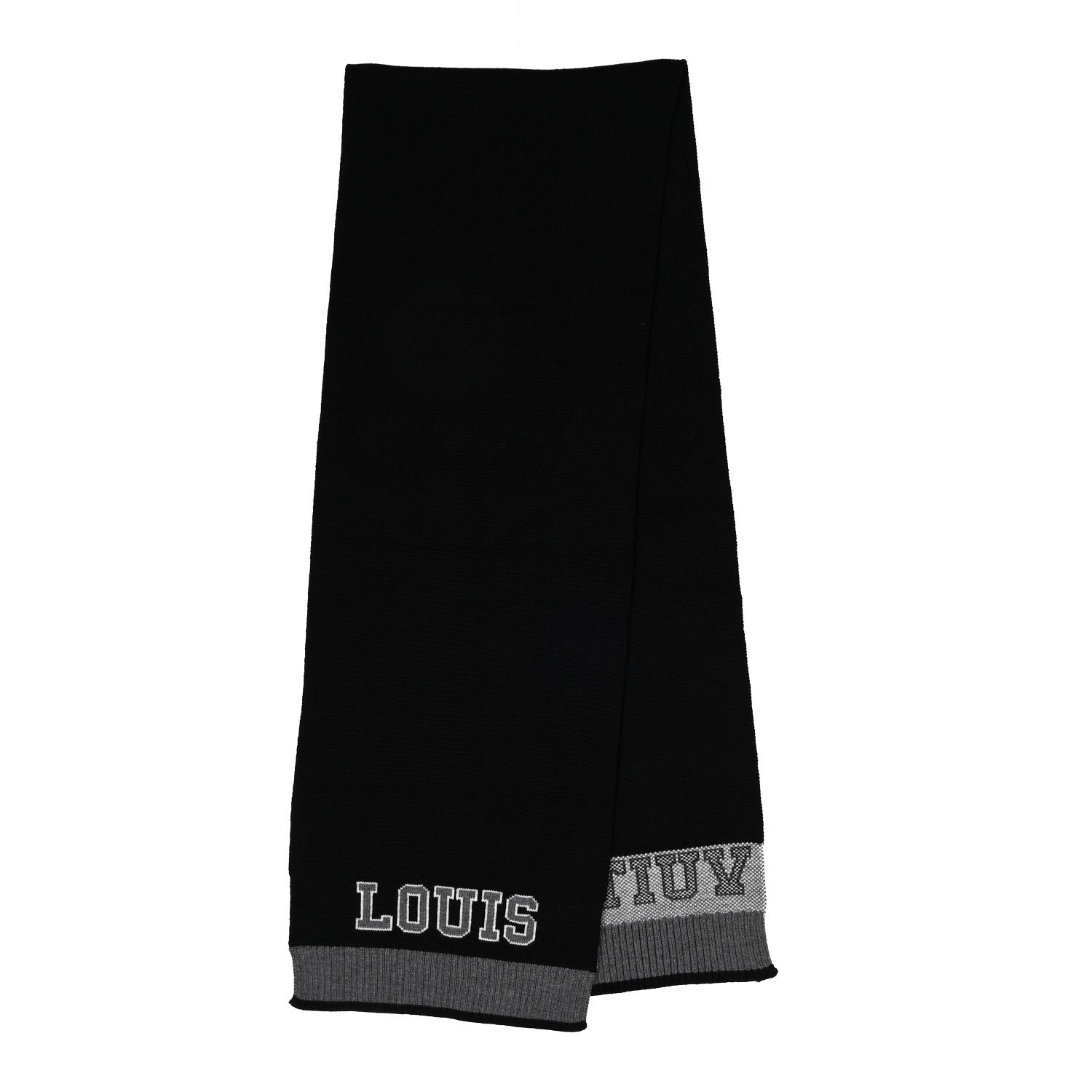 Louis Vuitton Wool Echarpes Scarf Black Grey