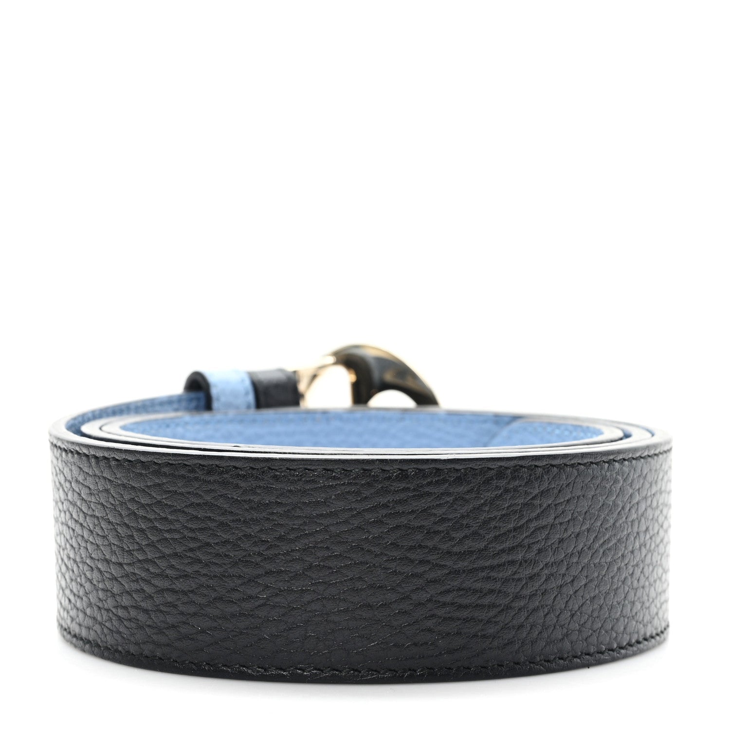 Gucci Dollar Calfskin 1973 Reversible Belt 90 36 Black Mineral Blue