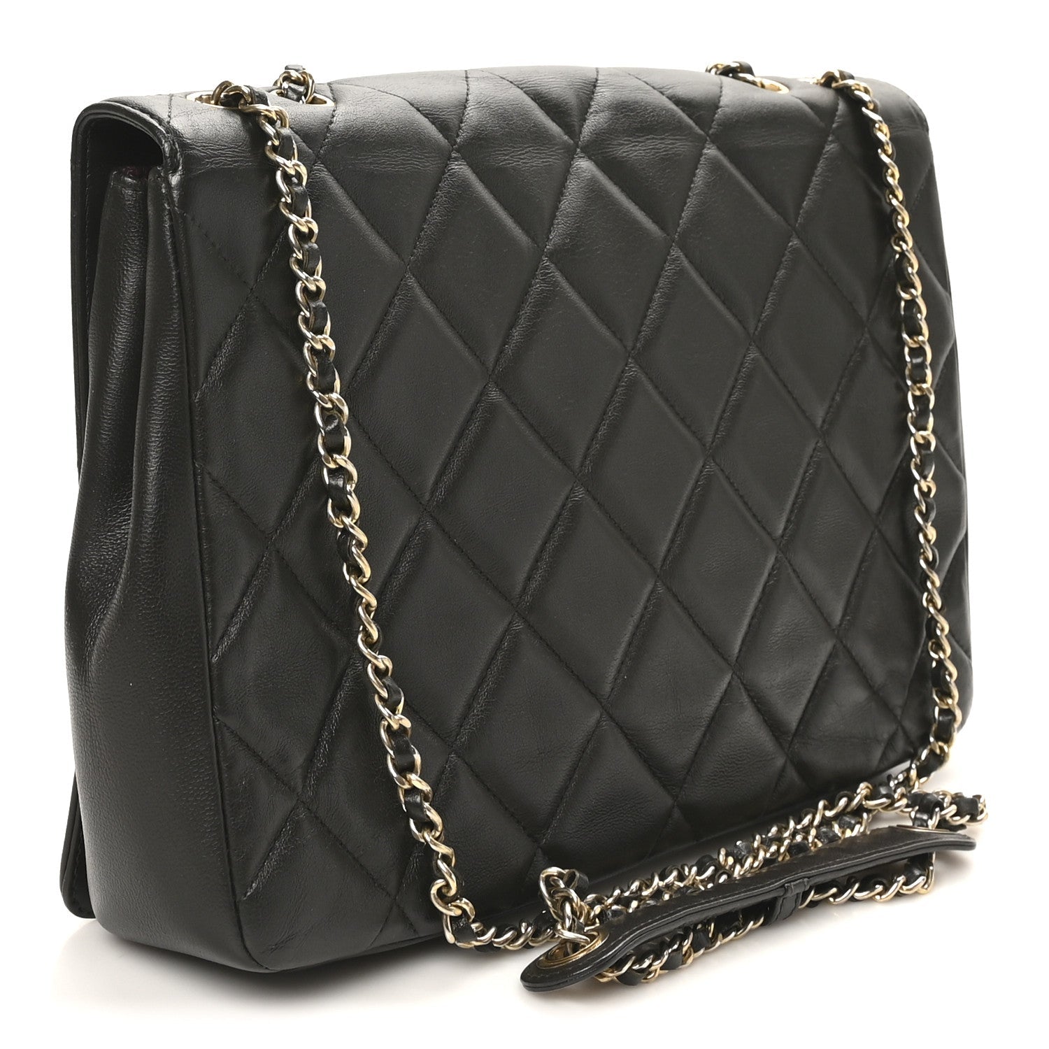 Chanel Lambskin Quilted Large Diamond CC Flap Black